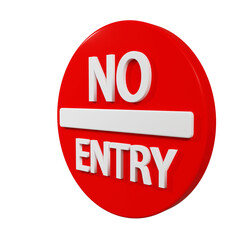 red circle no entry sign symbol icon 3d render design