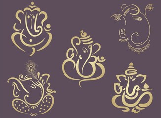 Ganesha, Aum, Hindu wedding card, Diwali, India	