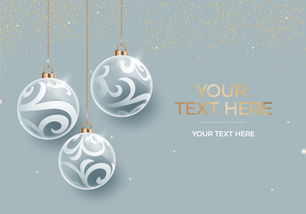 Christmas and New Year tree with balls and ornaments