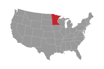 Minnesota state map. Vector illustration.