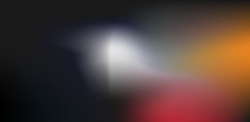 wide abstract dark to red and orange gradient background with bright spot in the middle, vector illustration