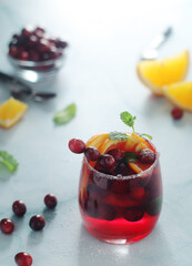 Winter cranberry and orange drink	
