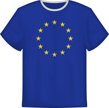 T-shirt design with flag of European Union.