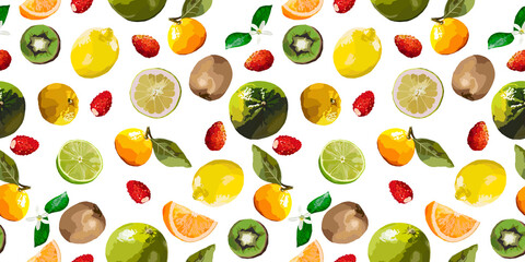 Citrus fruits seamless pattern