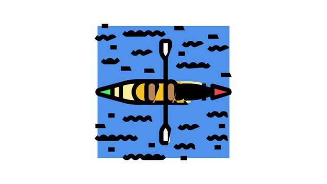 boat summer color icon animation