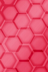 Illustration of Gradient Strawberry Red 3D Hexagon Shape Pattern for Abstract Backdrop	