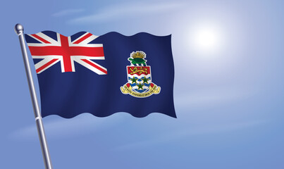 Fototapeta premium Cayman Islands flag against a blue sky