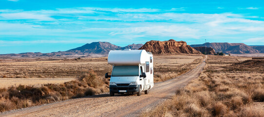 Morohome in desert ( Bardenas Reales in Spain)