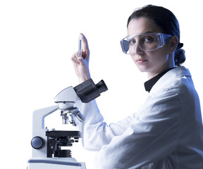 Scientist holding a test tube
