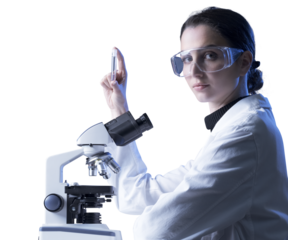 Scientist holding a test tube