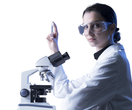 Scientist holding a test tube