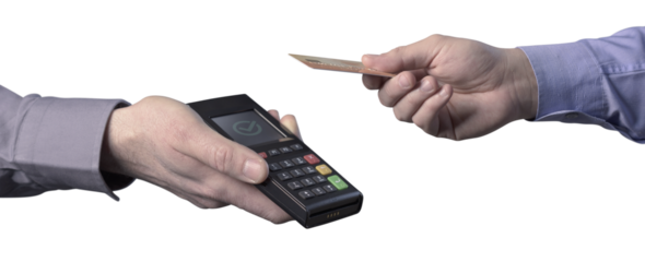 PNG file no background Customer paying with his credit card