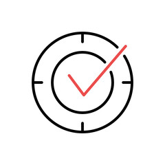 Check mark flat line icon