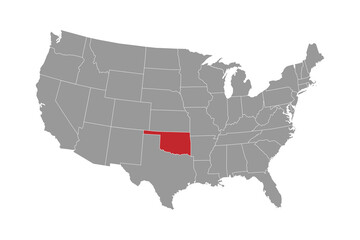 Oklahoma state map. Vector illustration.