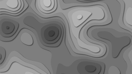 Modern abstract paper cut background texture. Abstract realistic papercut decoration textured with wavy layers. Topographic map in paper cut style. 