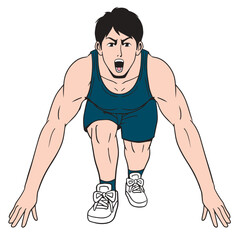 アメコミタッチのフィットネスをする日本人