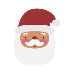 Cute Santa Claus. Cartoon style. Vector illustration. For card, posters, banners, books, printing on the pack, printing on clothes, fabric, wallpaper, textile or dishes.