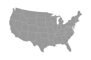 Fototapeta na wymiar Rhode Island state map. Vector illustration.