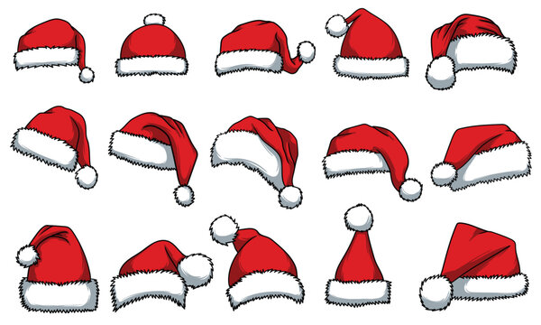 Santa hat element accessories vector illustration for your company or brand