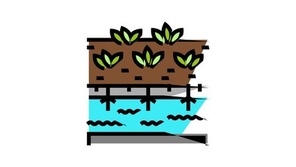 hydroponics water system irrigation color icon animation