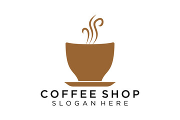 Coffee logotype. Minimalist coffee logo concept, fit for caffe, restaurant, packaging and coffee business. Illustration vector logo.