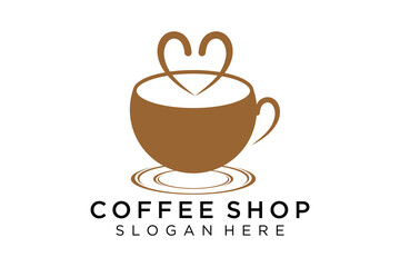Coffee logotype. Minimalist coffee logo concept, fit for caffe, restaurant, packaging and coffee business. Illustration vector logo.