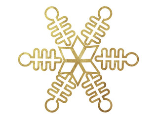 Gold snowflake element, falling snow, winter theme design, christmas, holiday, isolated, luxury particle, icon, cold pattern, xmas idea