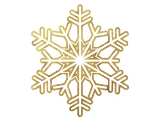 Gold snowflake element, falling snow, winter theme design, christmas, holiday, isolated, luxury particle, icon, cold pattern, xmas idea