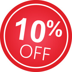 Sticker 10 percent discount off, 10%