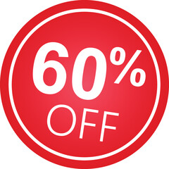 Sticker 60 percent discount off, 60%