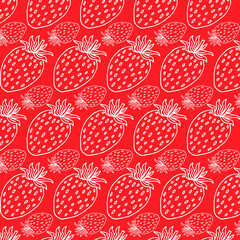 Vector strawberry seamless pattern. Background design for tea, juice, natural cosmetics, sweets and candy with strawberry filling, farmers market,health care products. Best for textile,wrapping paper.