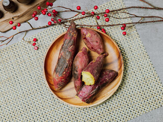 winter snack roasted sweet potato