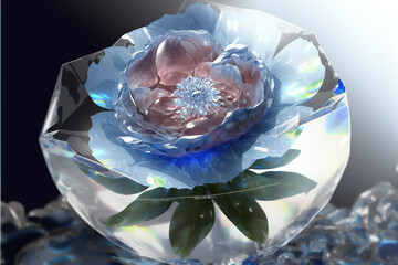 3d rendering abstract colorful flower gemstone