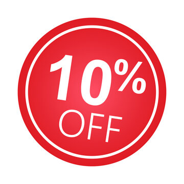 Sticker 10 percent discount off, 10%