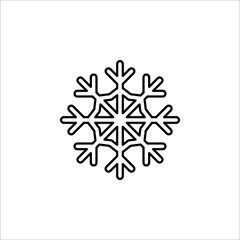 Simple black snowflake with rounded corners. Vector icon on white background
