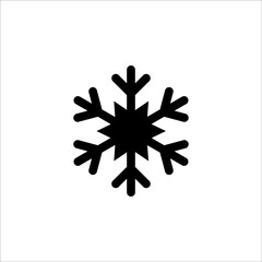 Simple black snowflake with rounded corners. Vector icon on white background