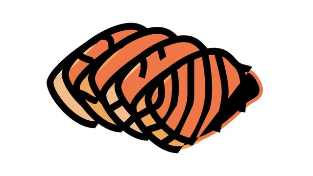 sashimi salmon color icon animation