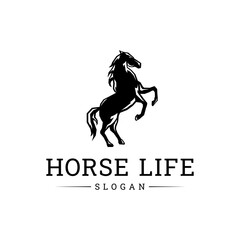 horse icon, vector, silhouette template