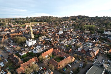 Fototapeta na wymiar Dorking Surrey UK Aerial drone view