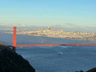 Beautiful view of Golden Gate Bridge in San Francisco in California