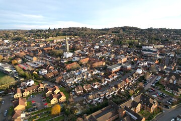 Fototapeta na wymiar Dorking Surrey UK Aerial drone view