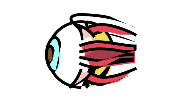 eye human organ color icon animation