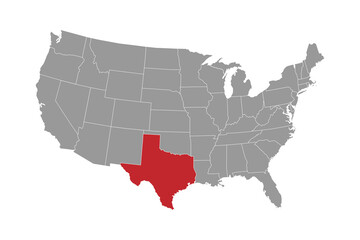 Texas state map. Vector illustration.