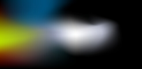 wide abstract dark to blue and orange gradient background with bright light streak in the middle, vector illustration