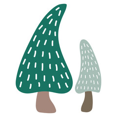 Doodle Christmas trees cartoon decoration