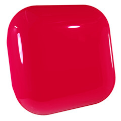 3d png smooth cube element. Viva magenta color of the year 2023