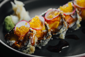 sushi with red caviar