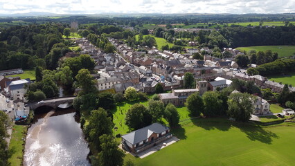 Appleby in Westmorland market town in Cumbria England aerial view