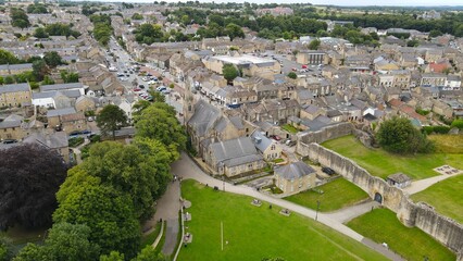 Barnard Castle  market town in Teesdale, County Durham,UK Drone view © Air Video UK 