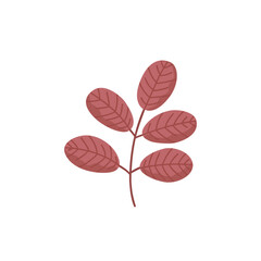 One autumn leaf. Vector flat icon illustration.
